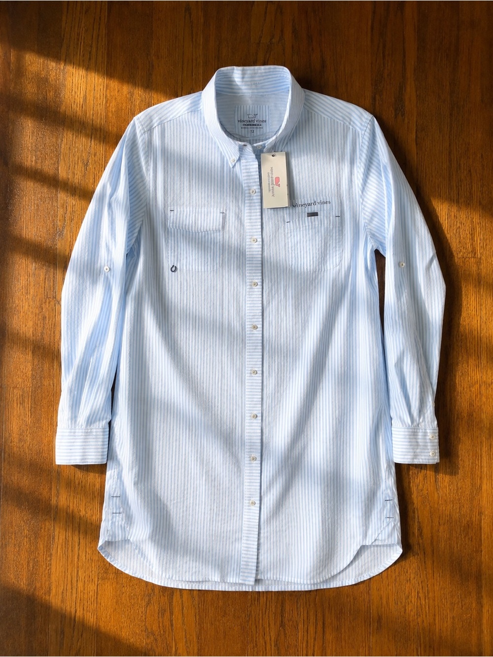 Vineyard Vines Harbor Stripe Long Sleeve Cover-Up Shirtdress Sz 12 NWT